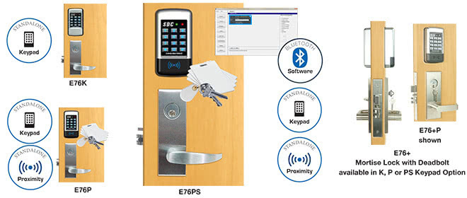 EntryCheck® E76 
Standalone Electronic Mortise Locksets 