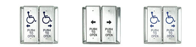 4" Square Vestibule Push Plate Switches